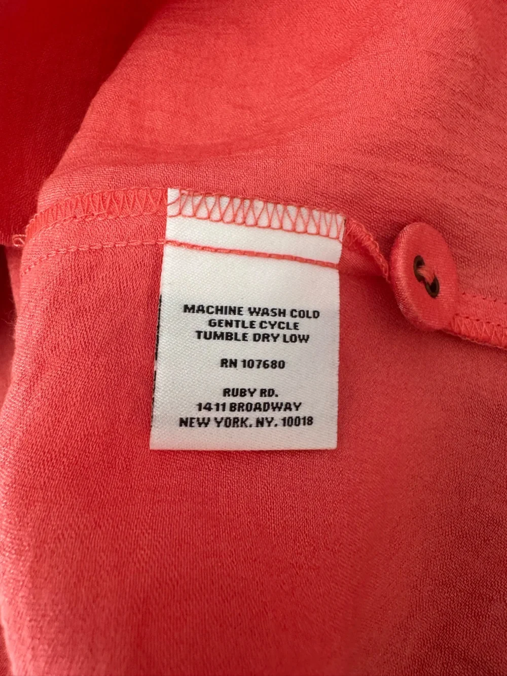 Ruby Rd. Coral-Red Round Neck Button Jacket - Picture 3 of 6
